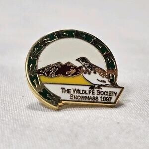 Vintage The Wildlife Society's 1997 Event Hat Lapel Pin Snowmass Colorado